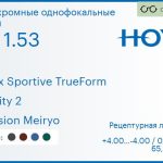 Фотохромная линза для очков Hoya Nulux Sportive TrueForm 1.53 AS Sensity 2 Hi-Vision Meiryo, рецептурная, Sph 4.00 — -4.00, Cyl 0.00 — 4.00